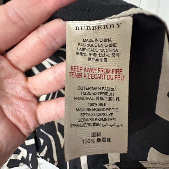 Burberry Silk Graphic Button Down Top - Picture 6 of 6